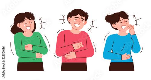 laughing people. Public reaction to humor, joyful people concept vector illustration.