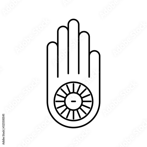 jainism religion line icon vector illustration