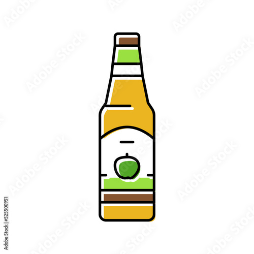 cider apple fruit color icon vector illustration