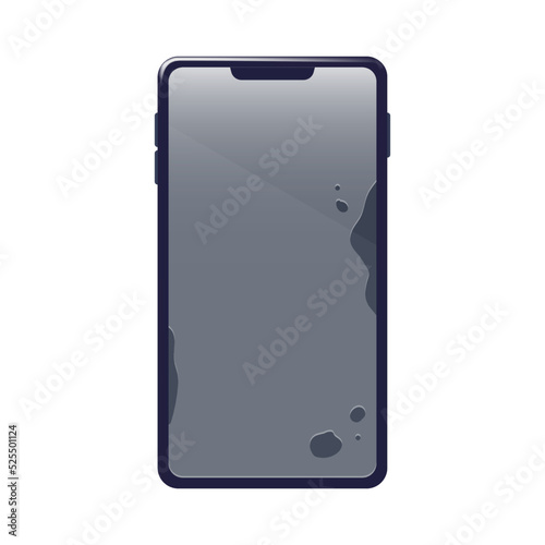 画面保護フィルムに気泡の入ったスマホのイラスト