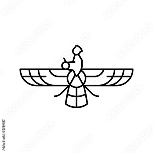 zoroastrianism religion line icon vector illustration