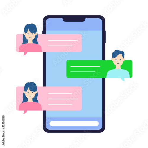 トークアプリで会話をするイラスト2