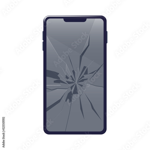 画面が割れたスマートフォンのイラスト1