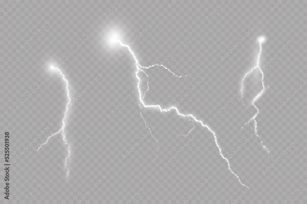Lightning effect, thunderstorm, light effect. Electricity. Lightning effect, thunderstorm, light effect. Electricity.