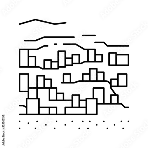 bandiagara city line icon vector illustration