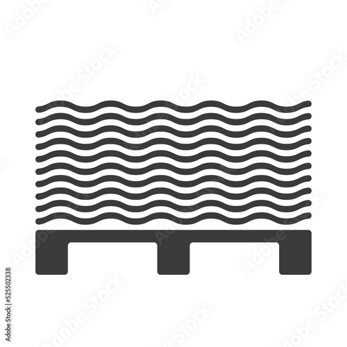 Roofing slate on a pallet glyph icon isolated on white background.Vector illustration.