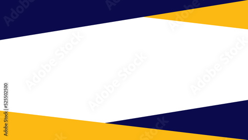 Blue and yellow background color. Triangle shapes. Frame or border. Suitable for social media post and web internet ads. Template layout. Frame, boarder for text, picture, advertisement. Empty space. 