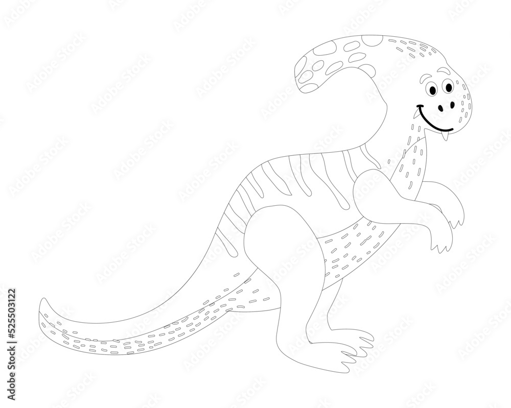 Coloring page by numbers. Funny dinosaur. Educational game for preschool kids, learn numbers and colors