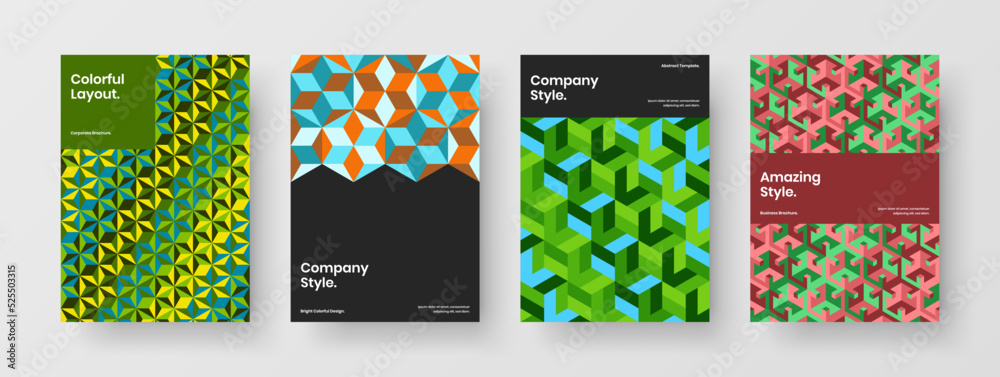 Abstract geometric tiles corporate brochure illustration composition. Unique poster A4 vector design concept collection. Abstract geometric tiles corporate brochure illustration composition. Unique poster A4 vector design concept collection.