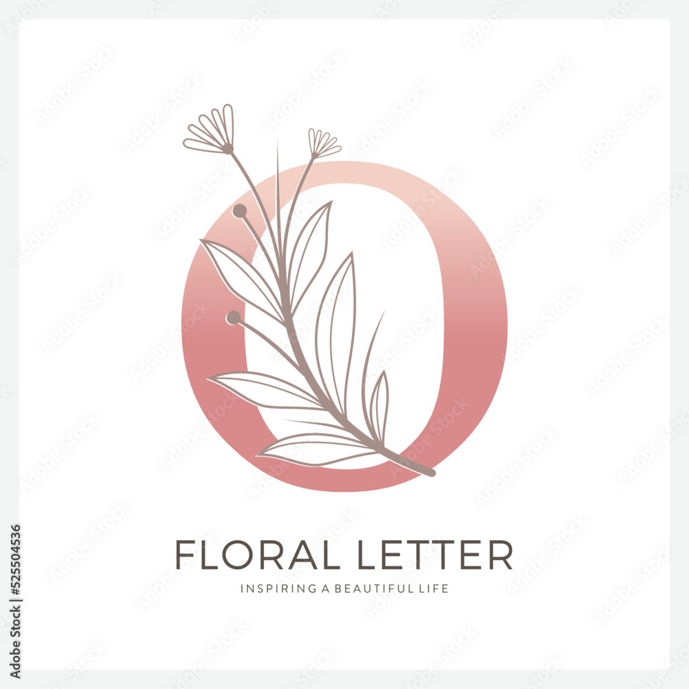 Floral letter O logo design for Luxury, Restaurant, Royalty, Boutique, Hotel, Jewelry, Fashion and other vector illustration for business and company Floral letter O logo design for Luxury, Restaurant, Royalty, Boutique, Hotel, Jewelry, Fashion and other vector illustration for business and company