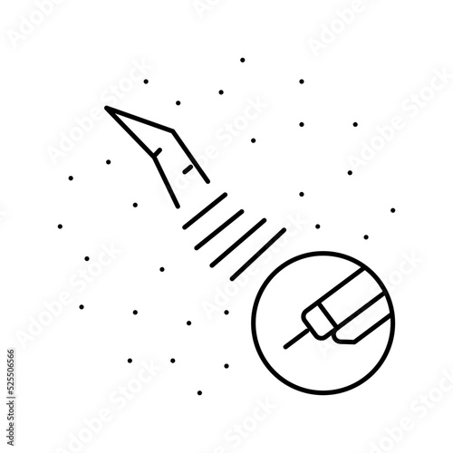 laser scar removal scar treatment line icon vector illustration