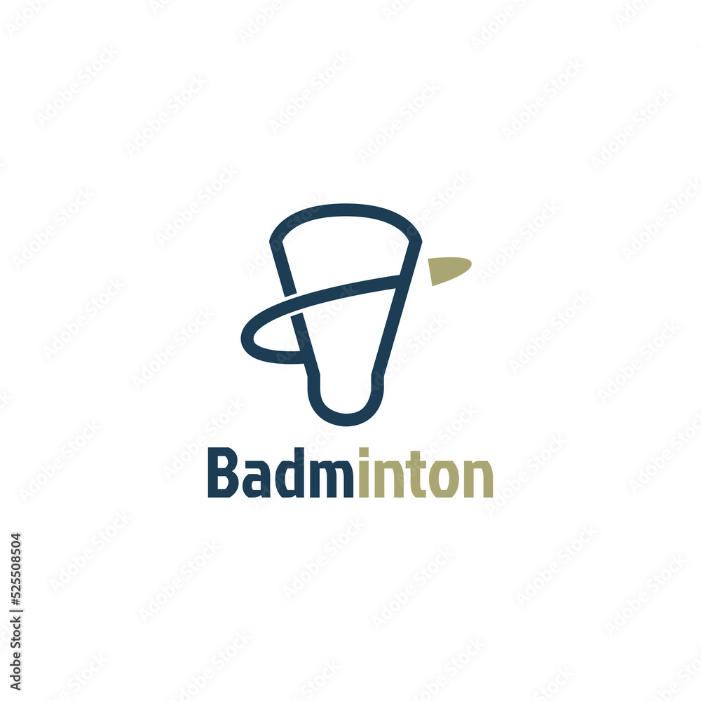 Badminton Shuttlecock With Ring LIne Icon. Simple Shuttlecock Icon Symbol Logo For Badminton Sport Vector Isolated