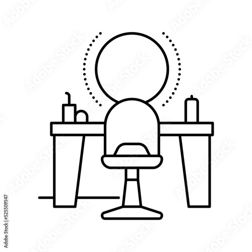 hair dress salon workplace line icon vector illustration