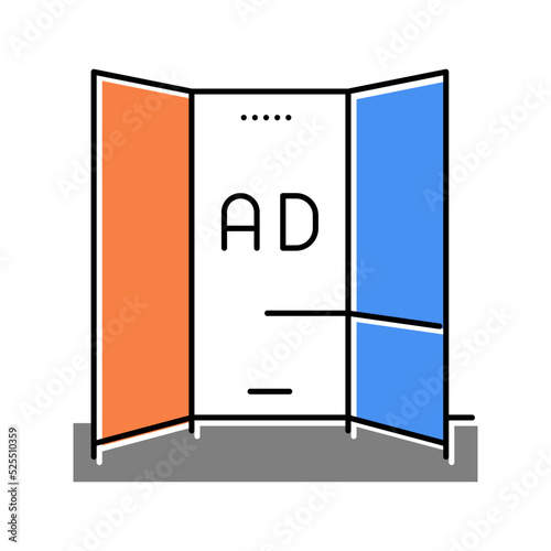 folding wall exhibition color icon vector illustration