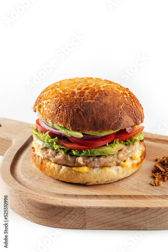 fresh tasty burger isolated on white background