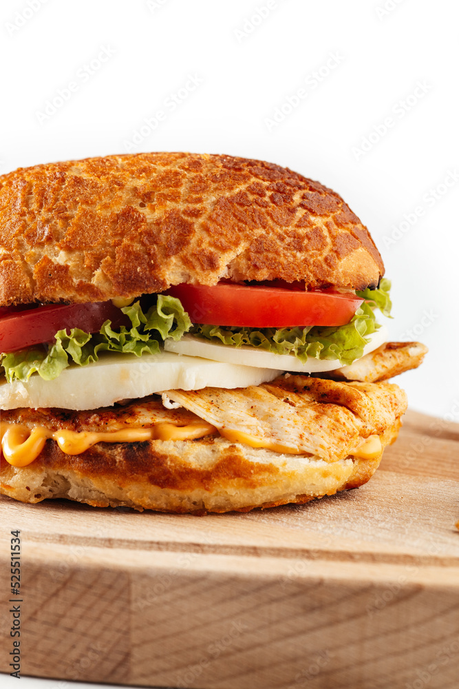 burger close-up on a white background
burger close-up on a white background