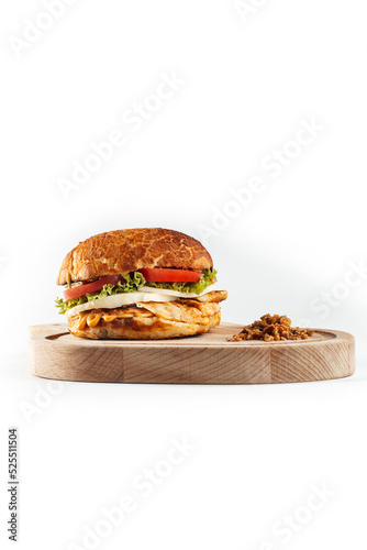 fresh tasty burger isolated on white background