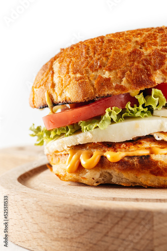 fresh tasty burger isolated on white background
