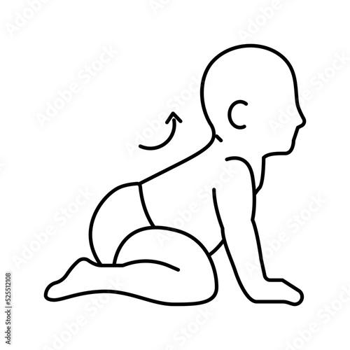 symmetrical tonic neck reflex line icon vector illustration