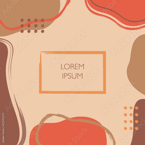 Abstract poster, trendy terracotta design template. Vector layout.