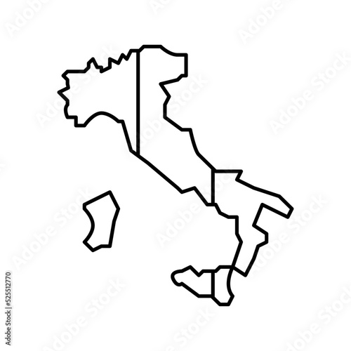 italy country map flag line icon vector illustration