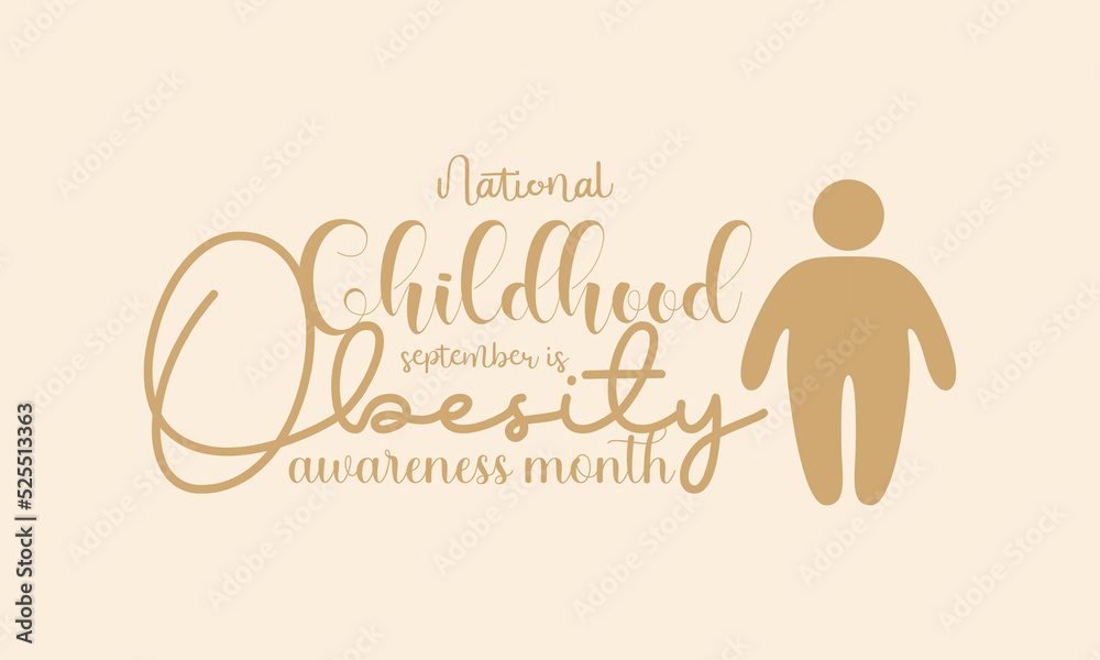 Vector illustration design concept of national childhood obesity awareness month observed on every september. Vector illustration design concept of national childhood obesity awareness month observed on every september.