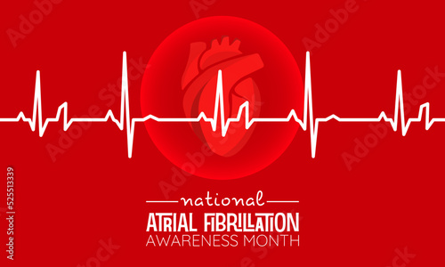 Vector illustration design concept of national atrial fibrillation awareness month observed on every september. photo