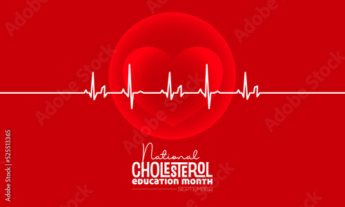 Vector illustration design concept of national cholesterol education month observed on every september.