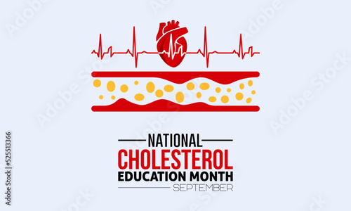 Vector illustration design concept of national cholesterol education month observed on every september.