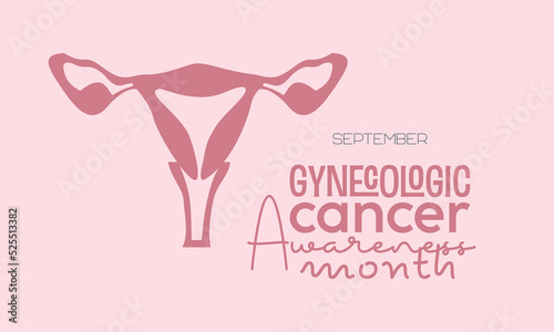 Vector illustration design concept of gynecologic cancer awareness month observed on every september. photo