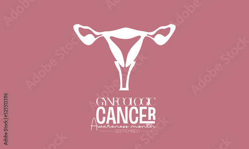 Vector illustration design concept of gynecologic cancer awareness month observed on every september. photo