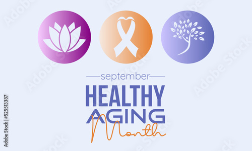 Vector illustration design concept of healthy aging month observed on every september.