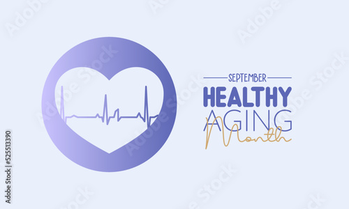 Vector illustration design concept of healthy aging month observed on every september.