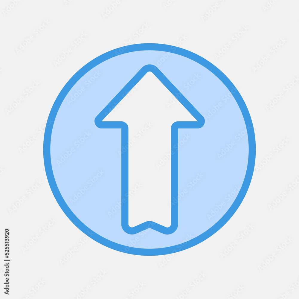 Up arrow icon in blue style, use for website mobile app presentation Up arrow icon in blue style, use for website mobile app presentation