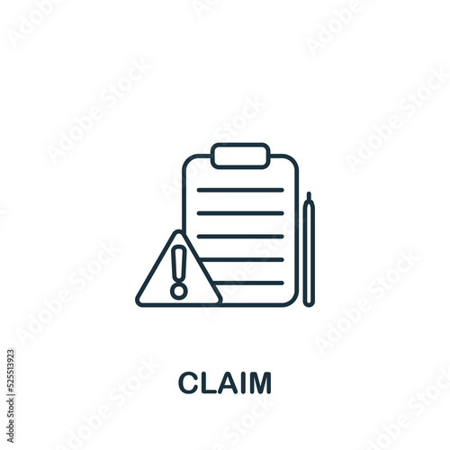 Claim icon. Line simple line Shipping icon for templates, web design and infographics