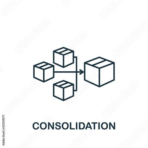 Consolidation icon. Line simple line Shipping icon for templates, web design and infographics