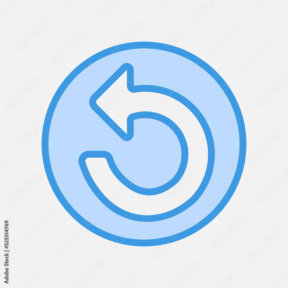 Undo arrow icon in blue style, use for website mobile app presentation Undo arrow icon in blue style, use for website mobile app presentation