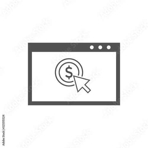 Pay per click icons. Concept for SEO, payment collection and web design. PPC icon