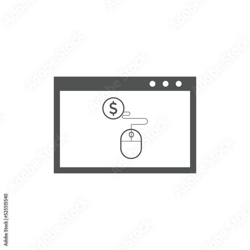 Pay per click icons. Concept for SEO, payment collection and web design. PPC icon