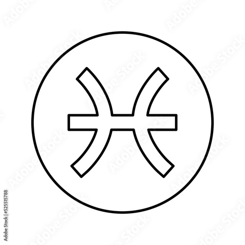 pisces zodiac line icon vector illustration