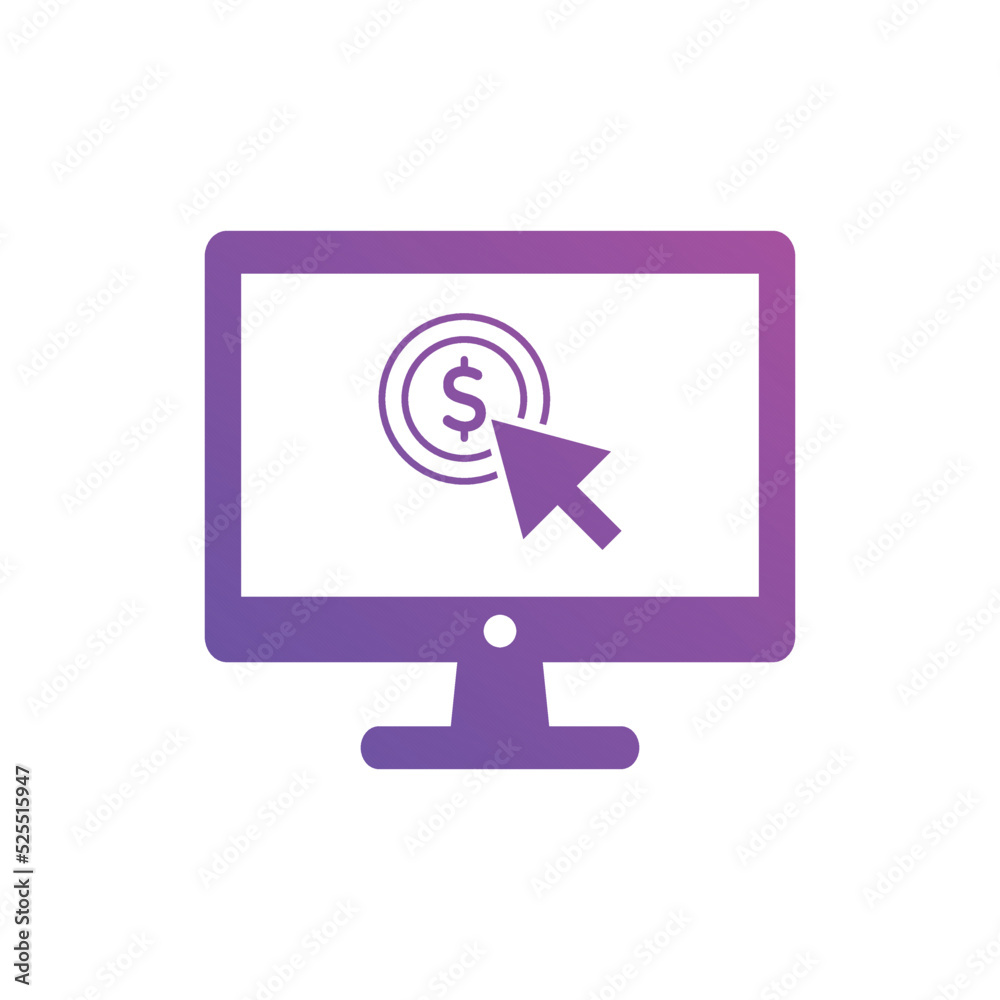 Pay per click icons. Concept for SEO, payment collection and web design. PPC icon gradient color Pay per click icons. Concept for SEO, payment collection and web design. PPC icon gradient color