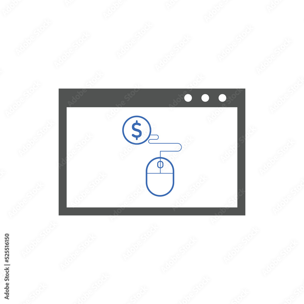 Pay per click icons. Concept for SEO, payment collection and web design. PPP icon Pay per click icons. Concept for SEO, payment collection and web design. PPP icon