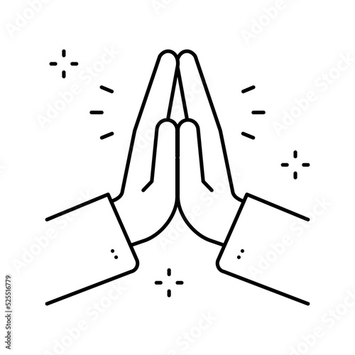 prayer religion line icon vector illustration