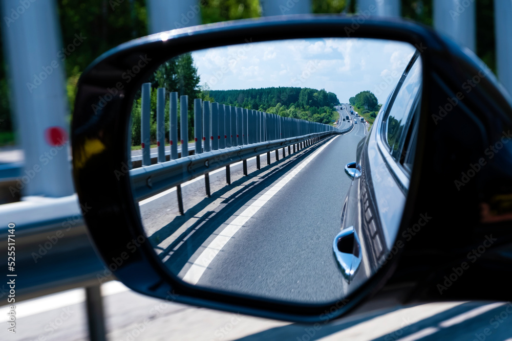 look in the rear view mirror of a car look in the rear view mirror of a car