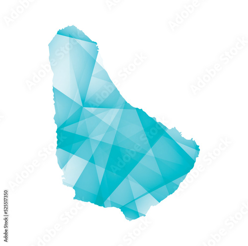 vector illustration of Barbados map with blue colored geometric shapes