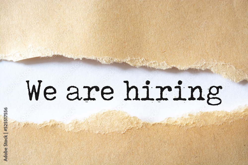 we are hiring written under torn paper Human resource concept we are hiring written under torn paper Human resource concept