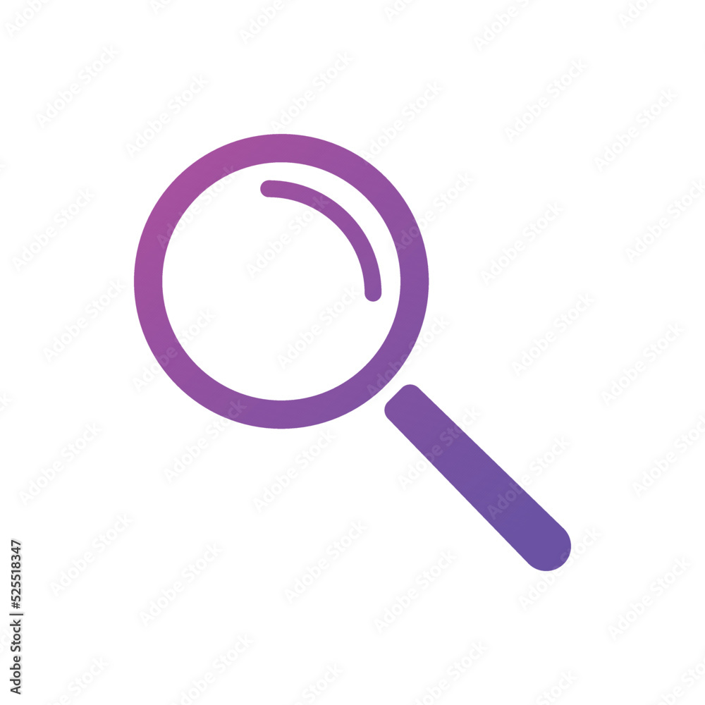 Magnifying glass or Search icon. Magnifier glass sign gradient Magnifying glass or Search icon. Magnifier glass sign gradient