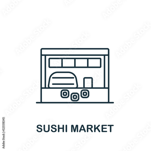 Sushi Market icon. Line simple icon for templates, web design and infographics
