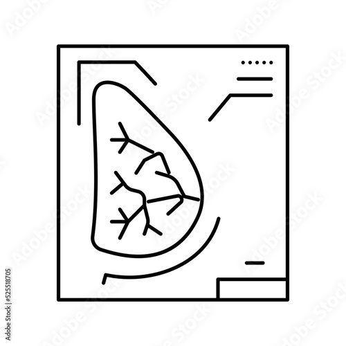 mammogram health check line icon vector illustration