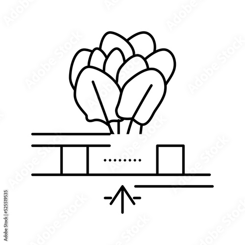 vegetable hydroponics water irrigation line icon vector illustration